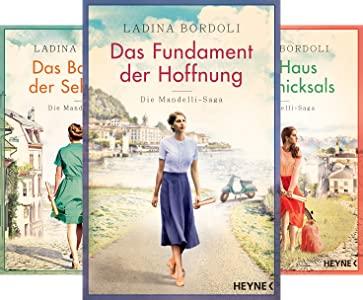 Drei Buchcover der Reihe der Mandelli-Sage von Ladina Bordoli